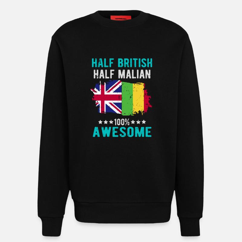 Half British Half Malians - Sweatshirt - made by SPREAD  - SOLID BLACK
