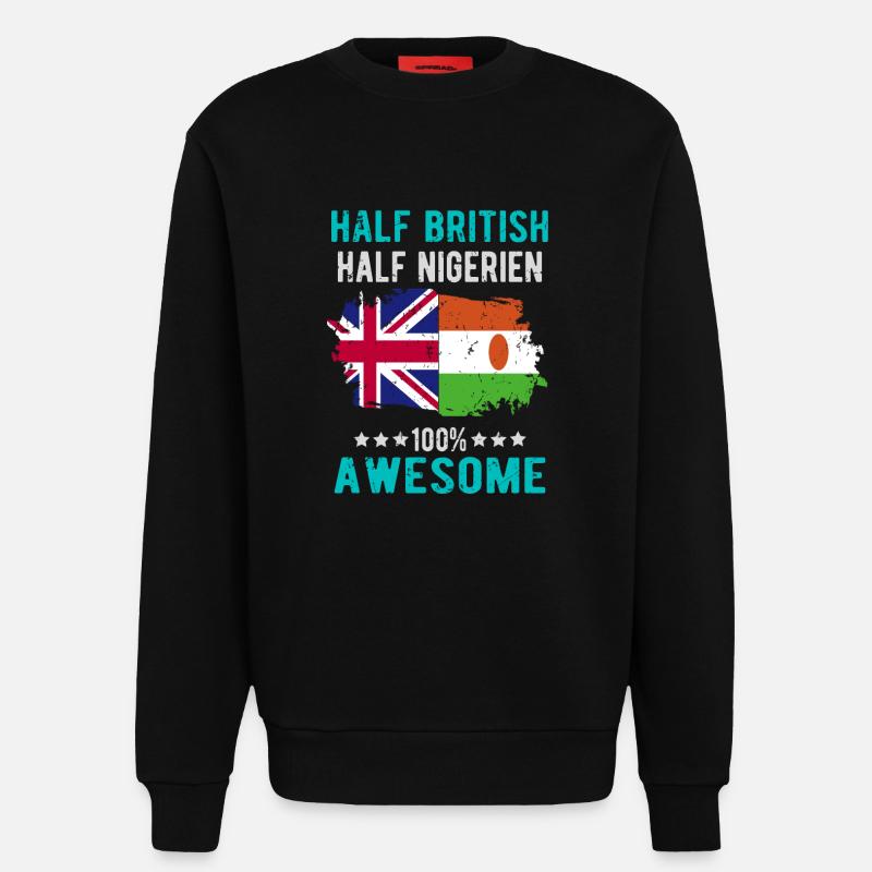 Half British Half Nigrer - Sweatshirt - made by SPREAD  - SOLID BLACK