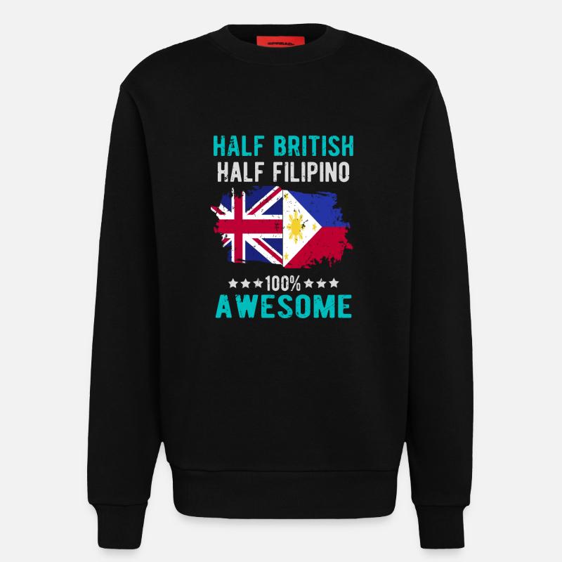 Halb Brite Halb Philippiner - Sweatshirt - made by SPREAD  - SOLID BLACK