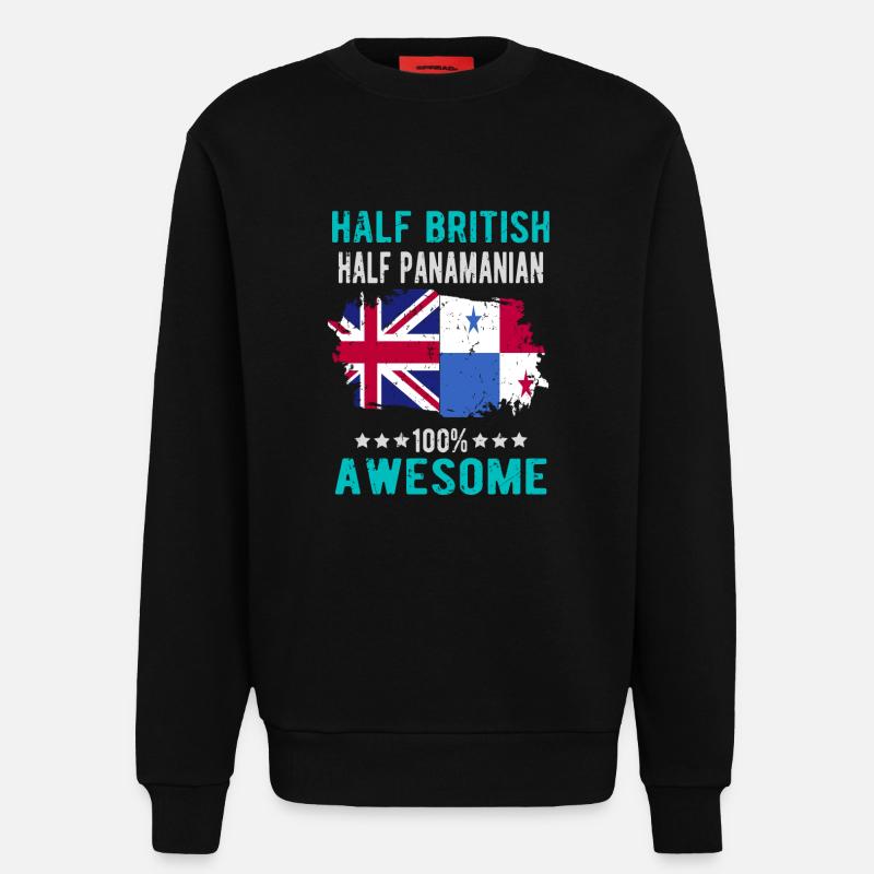 Halb Brite Halb Panamese - Sweatshirt - made by SPREAD  - SOLID BLACK