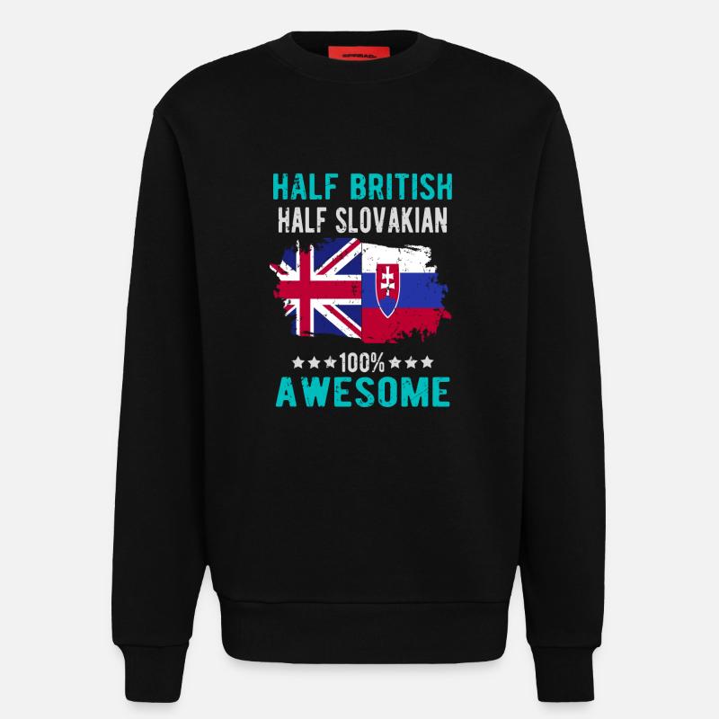 Halb Brite Halb Slowake - Sweatshirt - made by SPREAD - SOLID BLACK