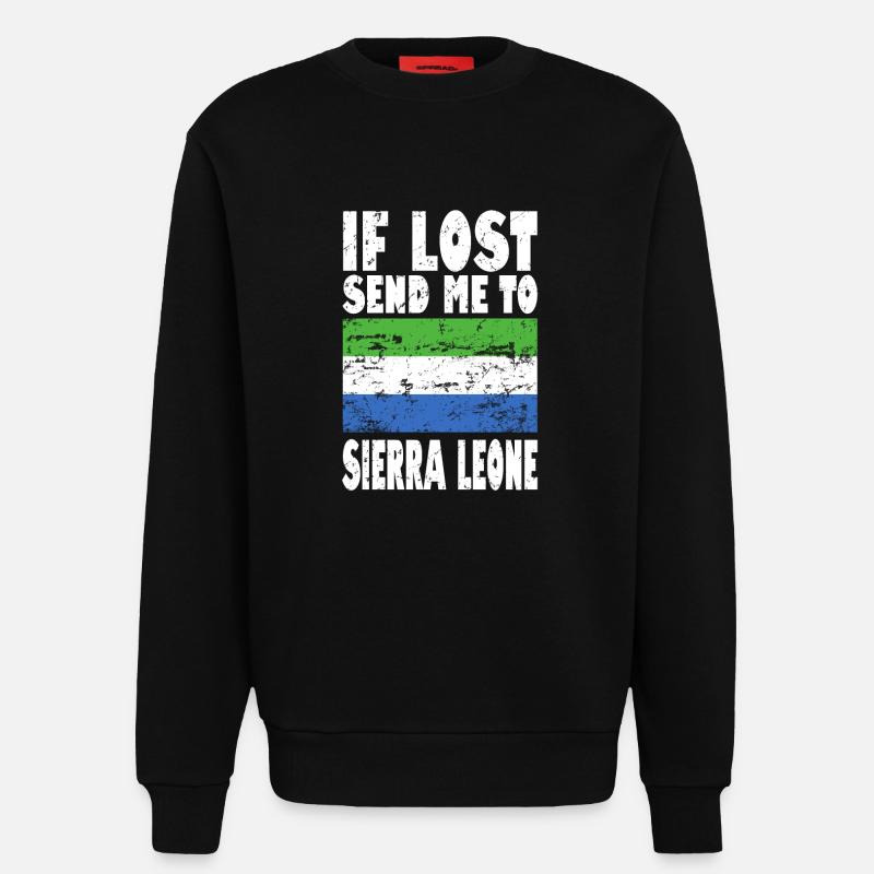 Drapeau de la Sierra Leone - Sweat bio décontracté fabriqué en UE - SOLID BLACK