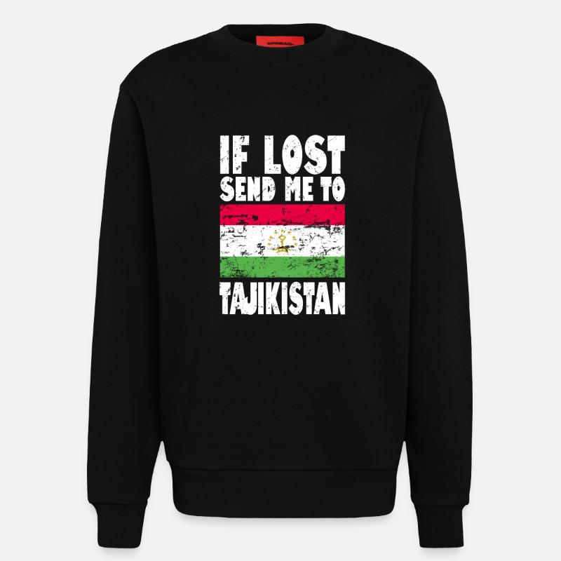 Drapeau du Tadjikistan - Sweat bio décontracté fabriqué en UE - SOLID BLACK
