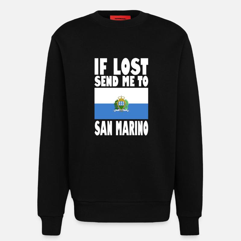 Drapeau de Saint-Marin - Sweat bio décontracté fabriqué en UE - SOLID BLACK