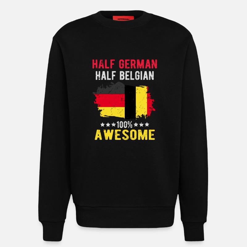 Half German Half Belgian - Sweatshirt - made by SPREAD  - SOLID BLACK