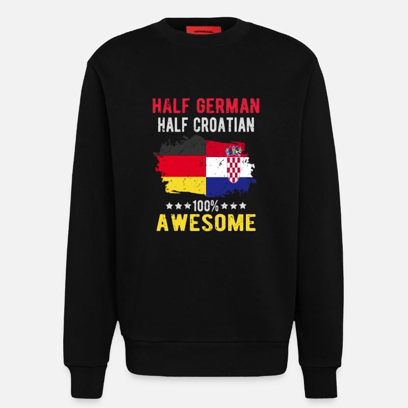 Half German Half Croat - Sweatshirt - made by SPREAD - SOLID BLACK