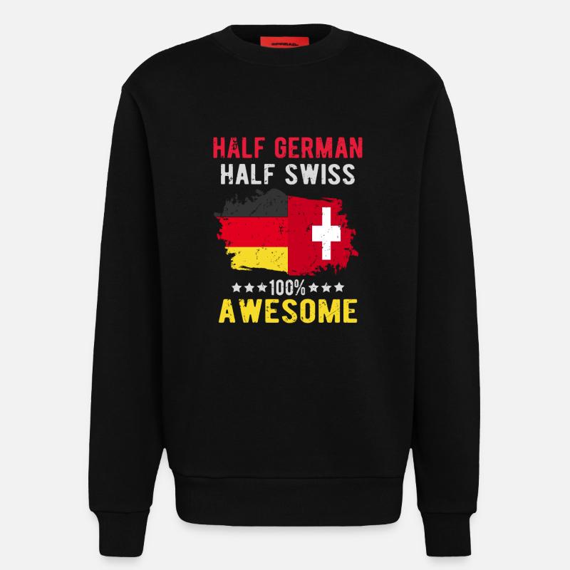 Halb Deutsch Halb Schweizer - Sweatshirt - made by SPREAD  - SOLID BLACK