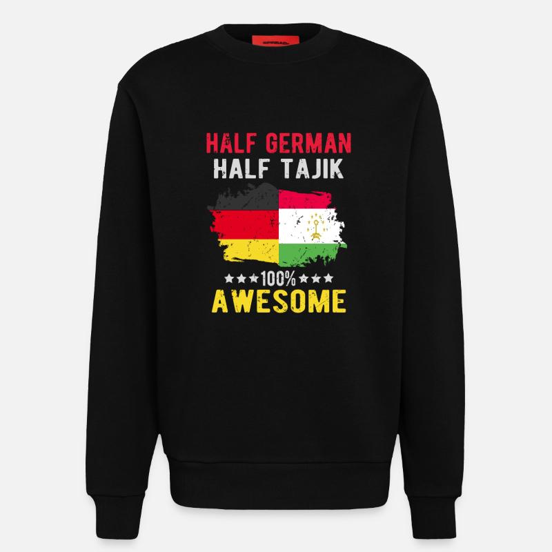 Half German half Tajiks - Sweatshirt - made by SPREAD  - SOLID BLACK