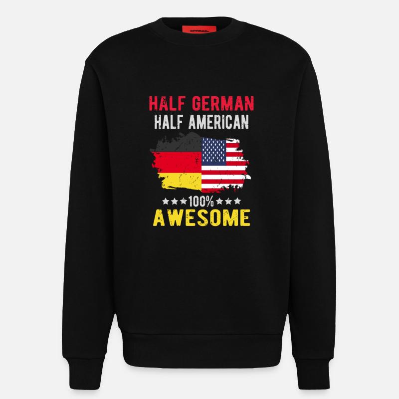 Half German half American - Sweatshirt - made by SPREAD  - SOLID BLACK