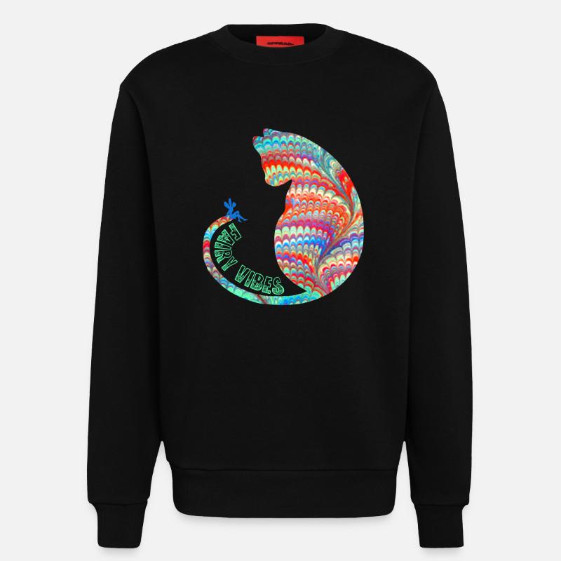 Chat avec fée E 72 - Sweat bio décontracté fabriqué en UE - SOLID BLACK