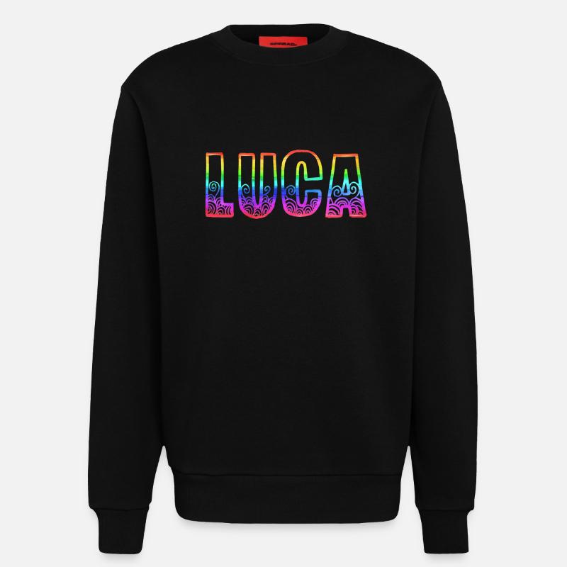 luca rs regenbogen - Sweatshirt - made by SPREAD  - SOLID BLACK