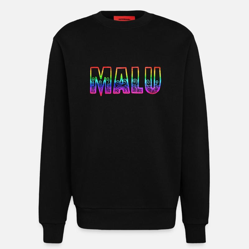 malu rs arc-en-ciel - Sweat bio décontracté fabriqué en UE - SOLID BLACK