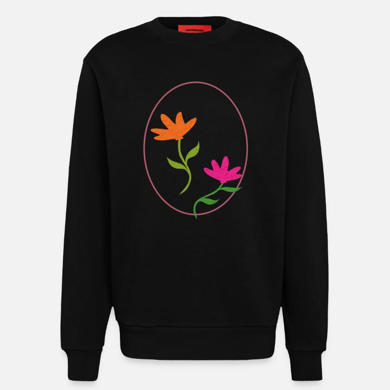 Easter egg with two flowers - Sweatshirt - made by SPREAD  - SOLID BLACK