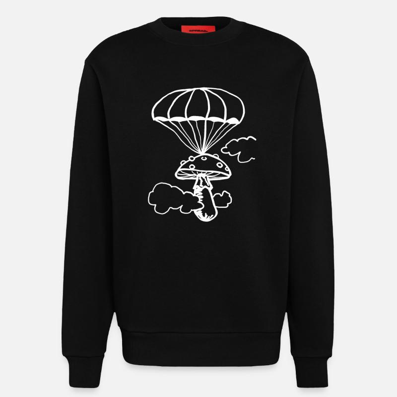 Schwebender Pilz - Sweatshirt - made by SPREAD  - SOLID BLACK