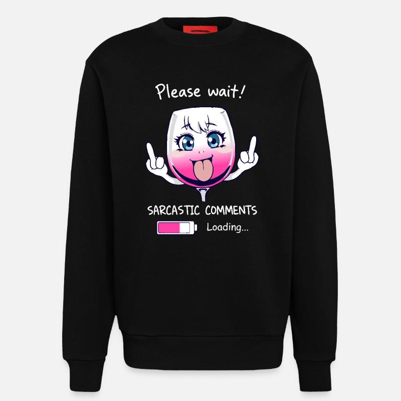 Sarkastisches Weinglas - Sweatshirt - made by SPREAD - SOLID BLACK