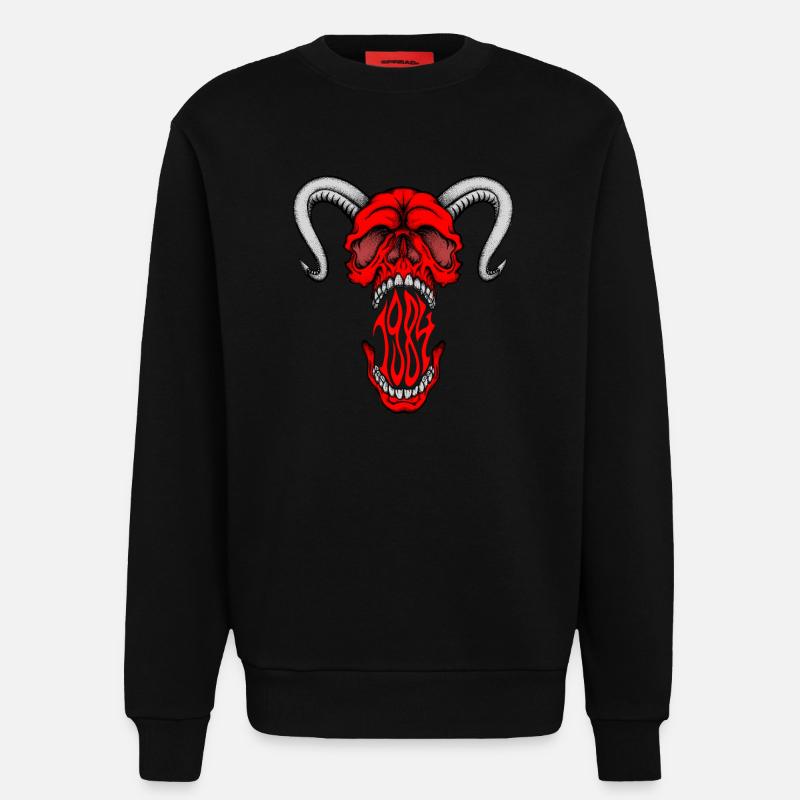 "HELLSKULL – Dämonisches Gebrüll" - Sweatshirt - made by SPREAD  - SOLID BLACK