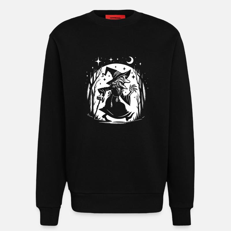 Funny Witch Design – Comic Fun - Sweatshirt - made by SPREAD  - SOLID BLACK