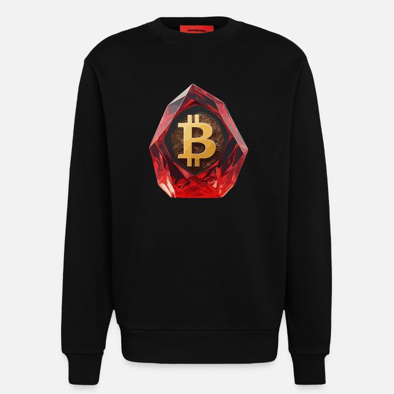 Edelstein Bitcoin Symbol Kryptowährung - Sweatshirt - made by SPREAD  - SOLID BLACK