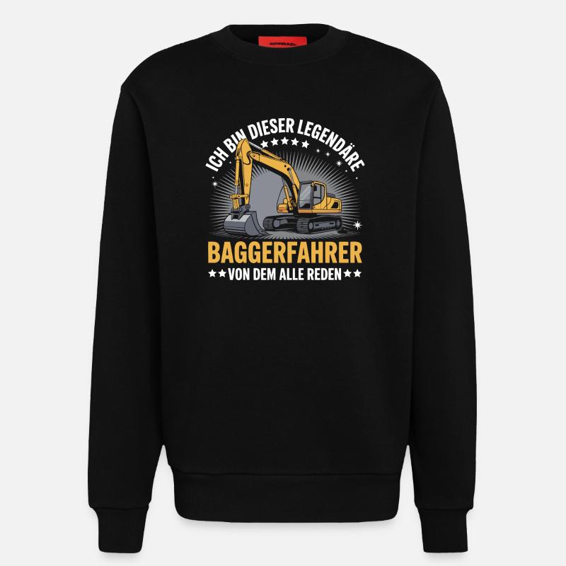 Baggerfahrer Bagger - Sweatshirt - made by SPREAD  - SOLID BLACK