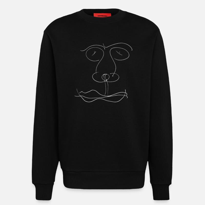 Minimalist Head Drawing - Sweatshirt - made by SPREAD  - SOLID BLACK