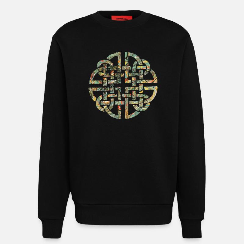 Noeud celtique 8 e 200 - Sweat bio décontracté fabriqué en UE - SOLID BLACK