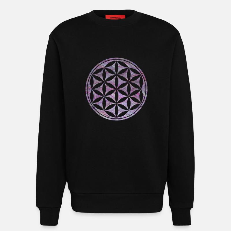 blume des lebens e 62 - Sweatshirt - made by SPREAD  - SOLID BLACK