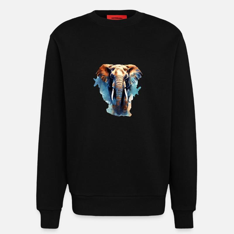 Elephant - Sweatshirt - made by SPREAD - SOLID BLACK