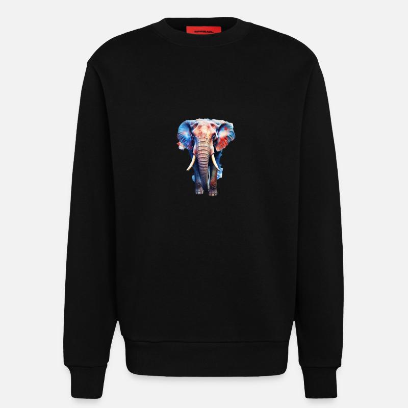 Elephant - Sweatshirt - made by SPREAD  - SOLID BLACK