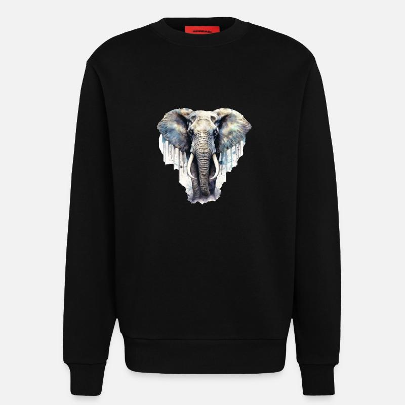 Elephant - Sweatshirt - made by SPREAD  - SOLID BLACK
