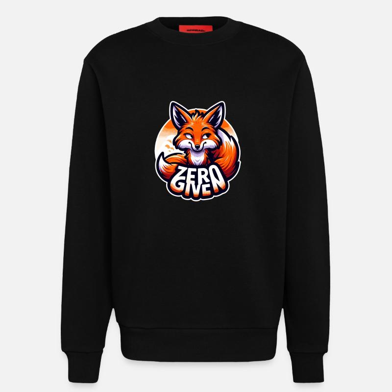 Zero Given - Fox Illustration - Sweatshirt - made by SPREAD  - SOLID BLACK
