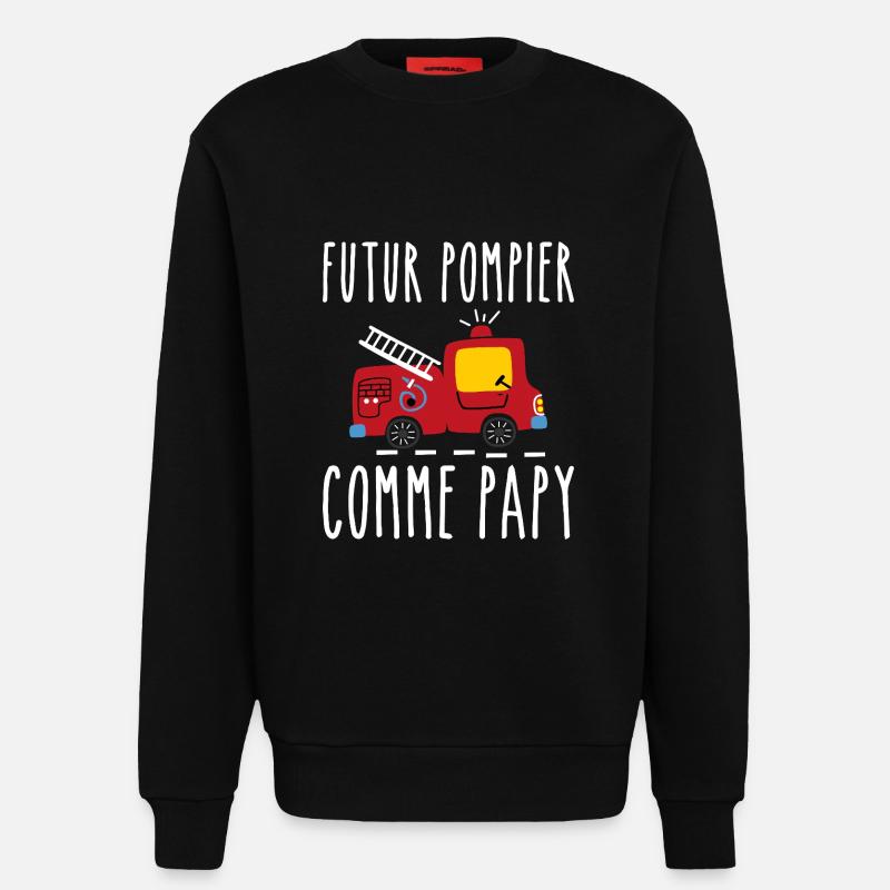 Futur pompier cadeau humour - Sweat bio décontracté fabriqué en UE - SOLID BLACK