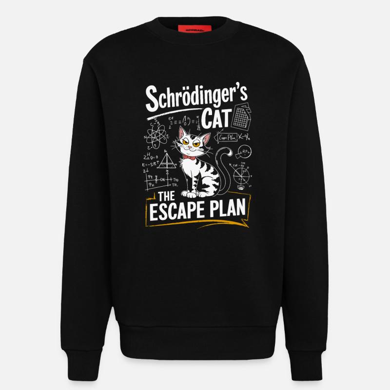 Schrödinger Cat: Der Fluchtplan - Sweatshirt - made by SPREAD - SOLID BLACK