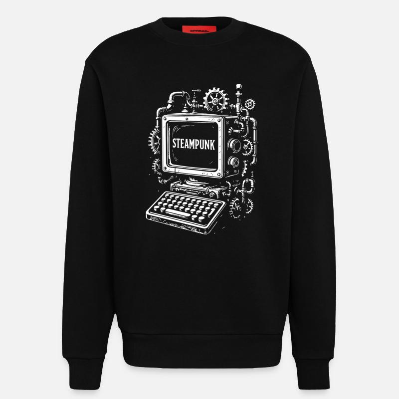 Steampunk Computer Getriebe - Sweatshirt - made by SPREAD  - SOLID BLACK