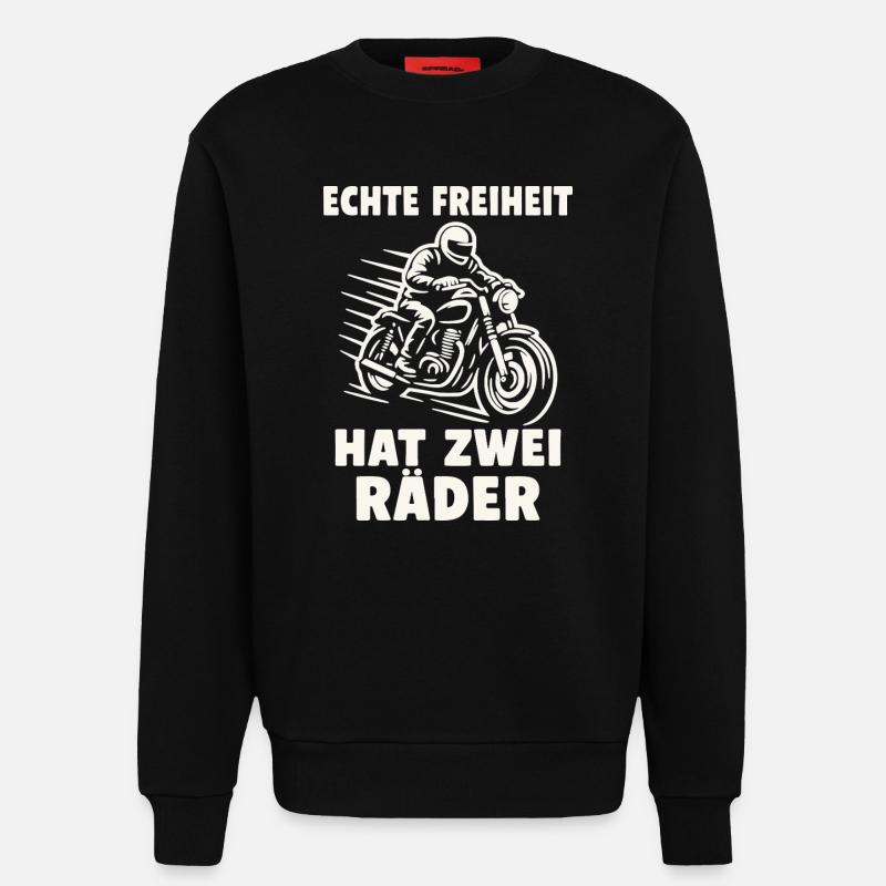 Echte Freiheit hat zwei Räder - Sweatshirt - made by SPREAD - SOLID BLACK