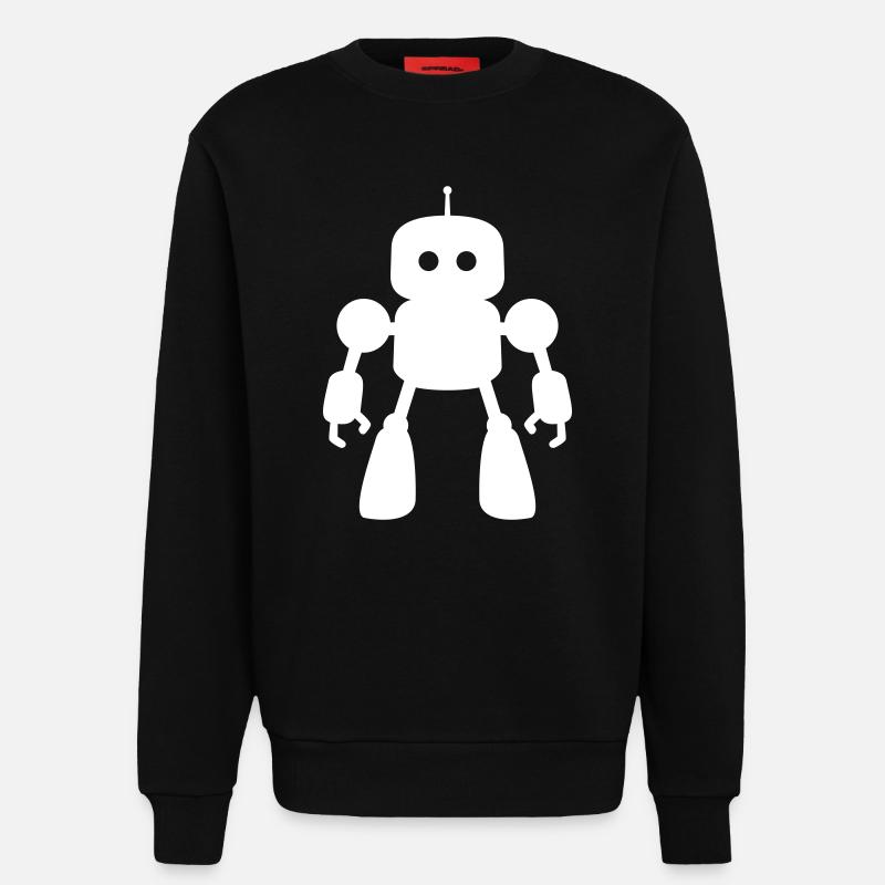 Robots – Intelligence artificielle Conception de science-fiction - Sweat bio décontracté fabriqué en UE - SOLID BLACK