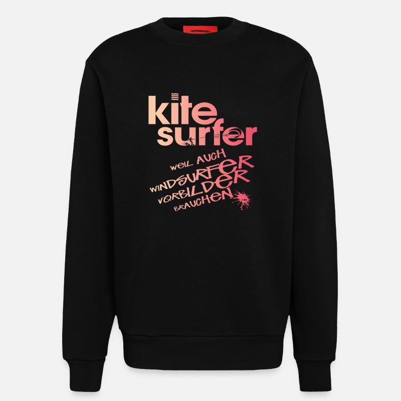 Kitesurfer vs Windsurfer - Sweatshirt - made by SPREAD - SOLID BLACK