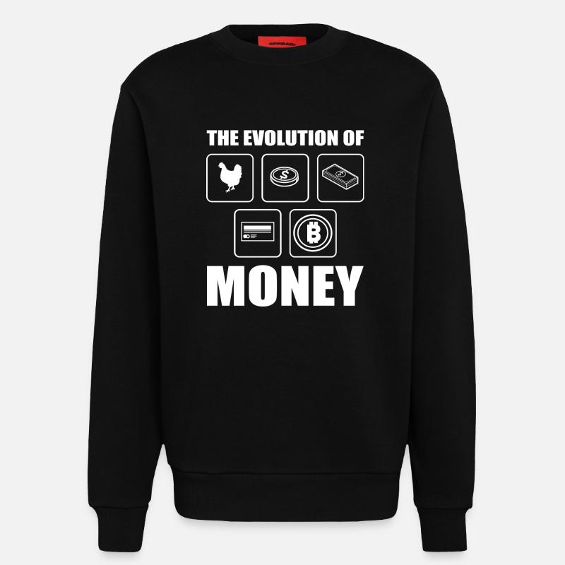 Évolution du bitcoin - Sweat bio décontracté fabriqué en UE - SOLID BLACK