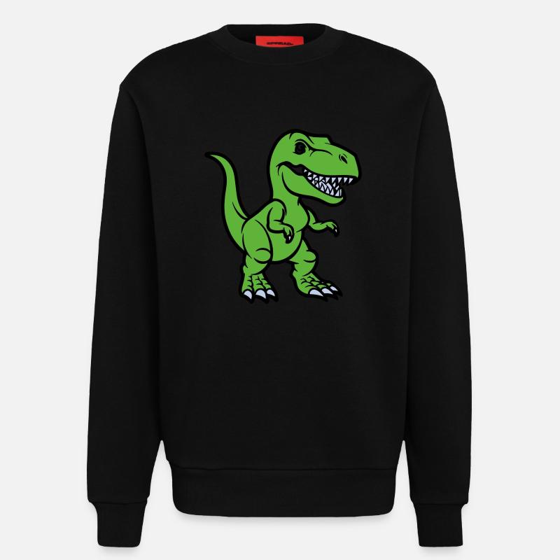 T Rex Comic dinosaurier - Sweatshirt - made by SPREAD  - SOLID BLACK