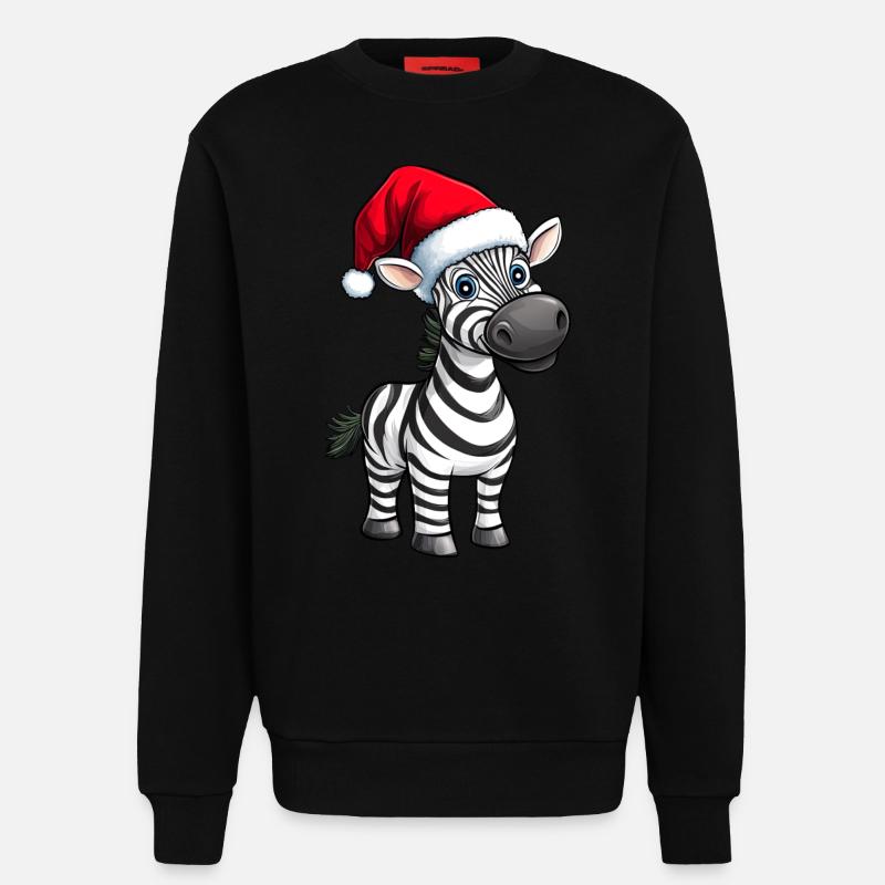 Weihnachtsmann Zebra - Sweatshirt - made by SPREAD  - SOLID BLACK