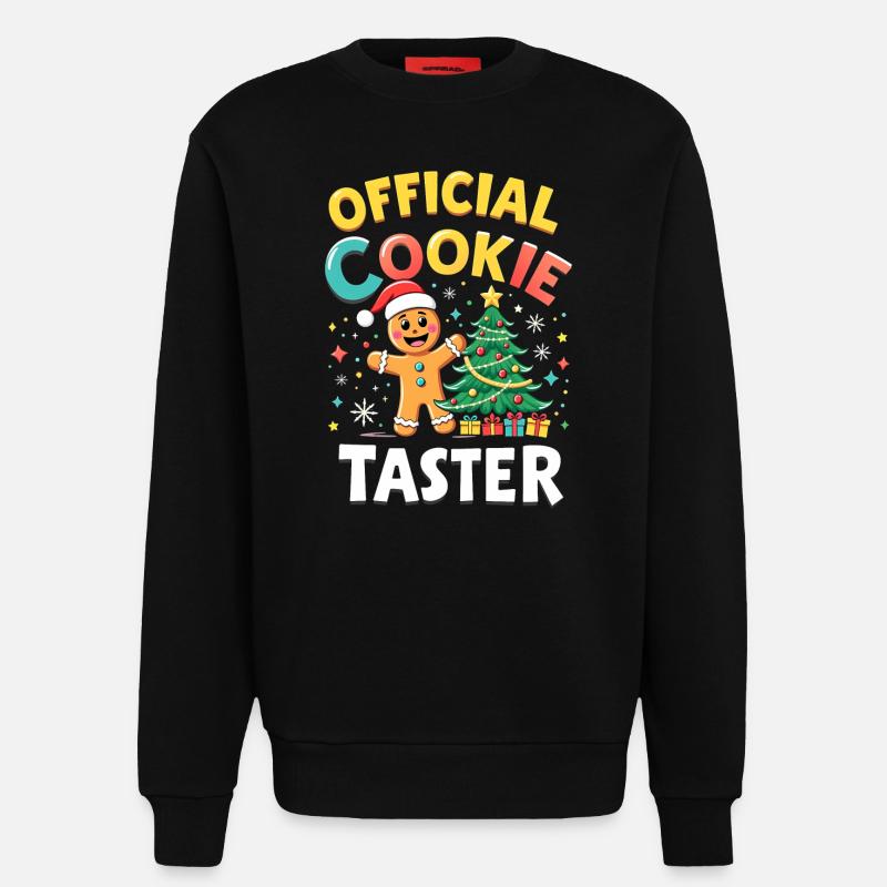 Official Cookie Button - Sweatshirt - made by SPREAD  - SOLID BLACK