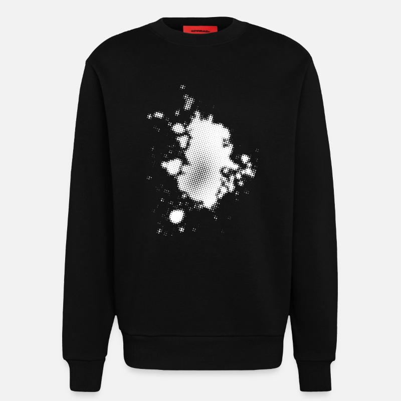 Flash, Dots Background Asymmetrical | rasterized - Sweatshirt - made by SPREAD  - SOLID BLACK