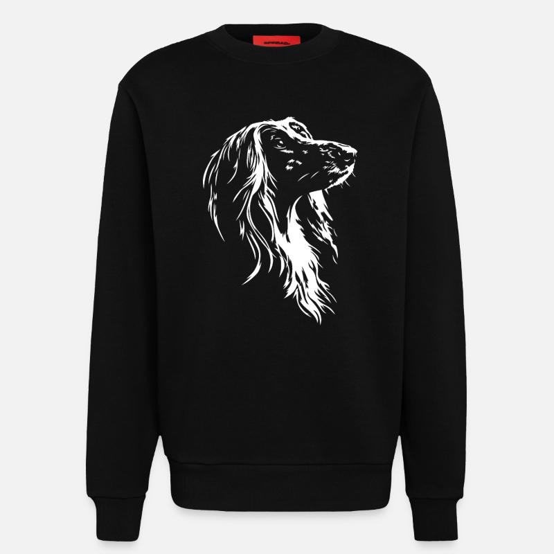Afghanischer Windhund Silhouette Hunde Wilsigns - Sweatshirt - made by SPREAD  - SOLID BLACK