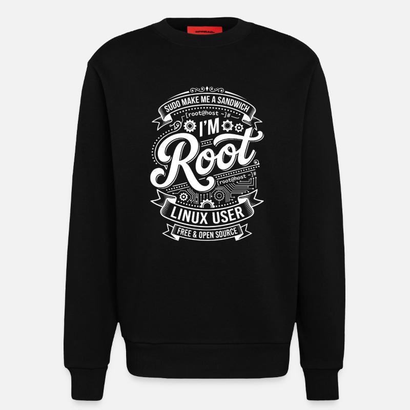 I'm Root – Linux User - Sweatshirt - made by SPREAD  - SOLID BLACK