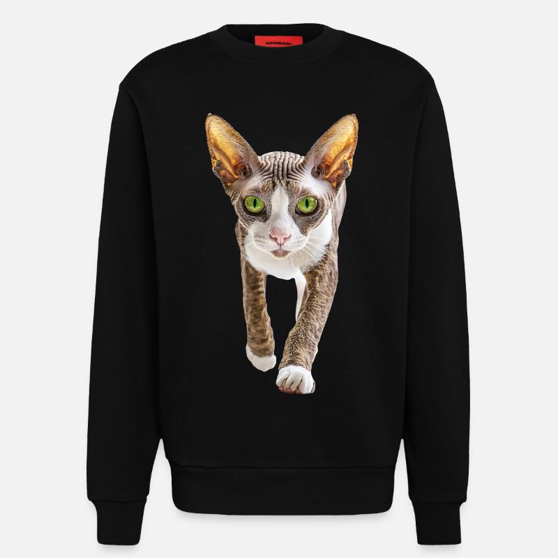 Cornish Rex - Sweatshirt - made by SPREAD  - SOLID BLACK