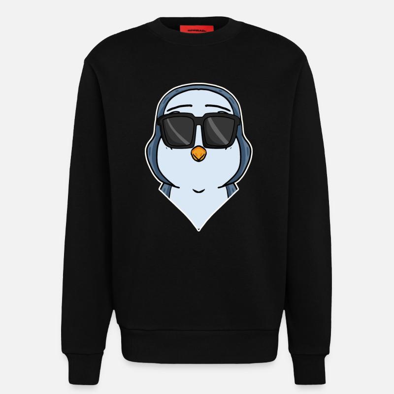 cooler Pinguin mit Sonnenbrille - Sweatshirt - made by SPREAD  - SOLID BLACK