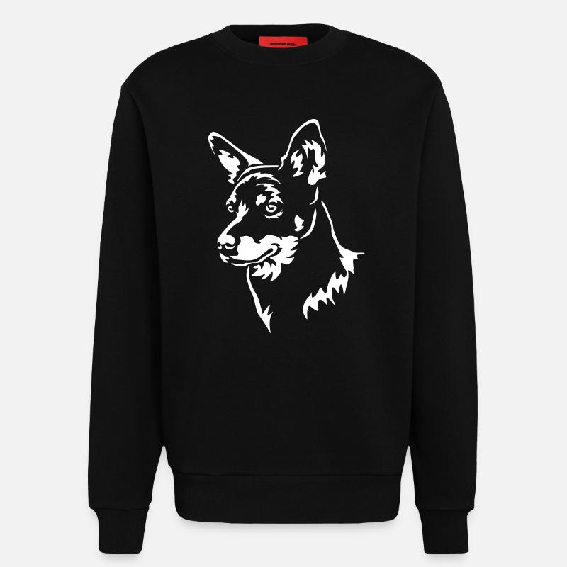 Lancashire Heeler Head « Black Edition » - Sweat bio décontracté fabriqué en UE - SOLID BLACK