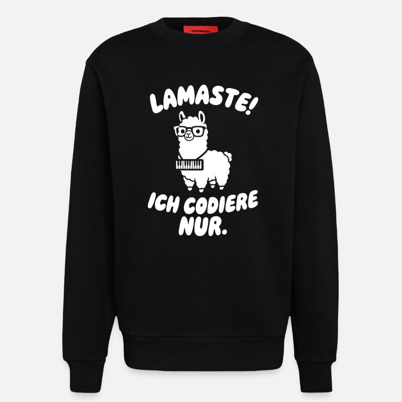 LamaSte : Je ne code que - Sweat bio décontracté fabriqué en UE - SOLID BLACK