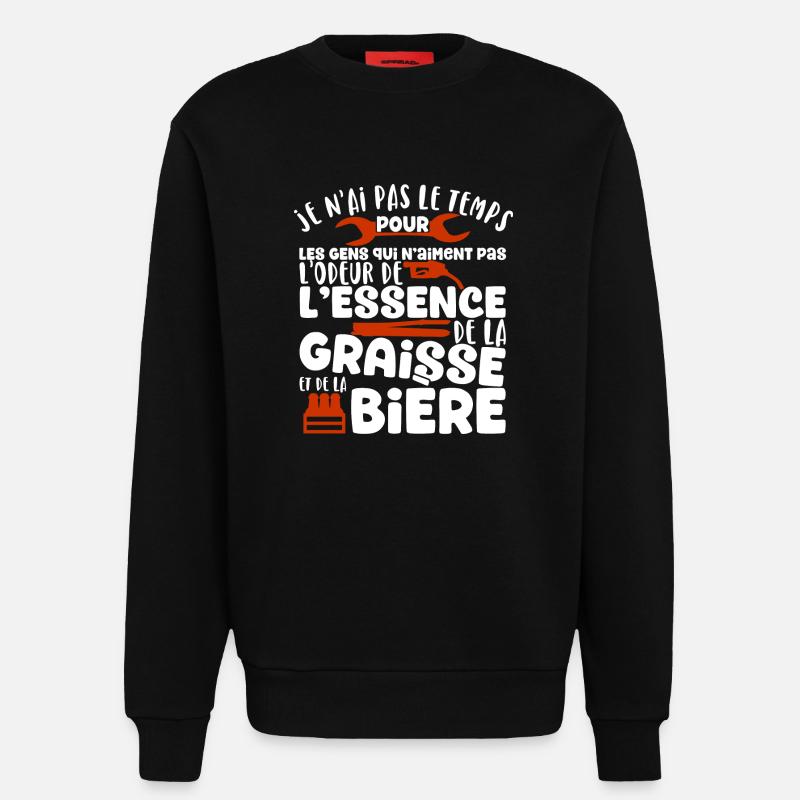 L'odeur de l'essence cadeau - Sweat bio décontracté fabriqué en UE - SOLID BLACK