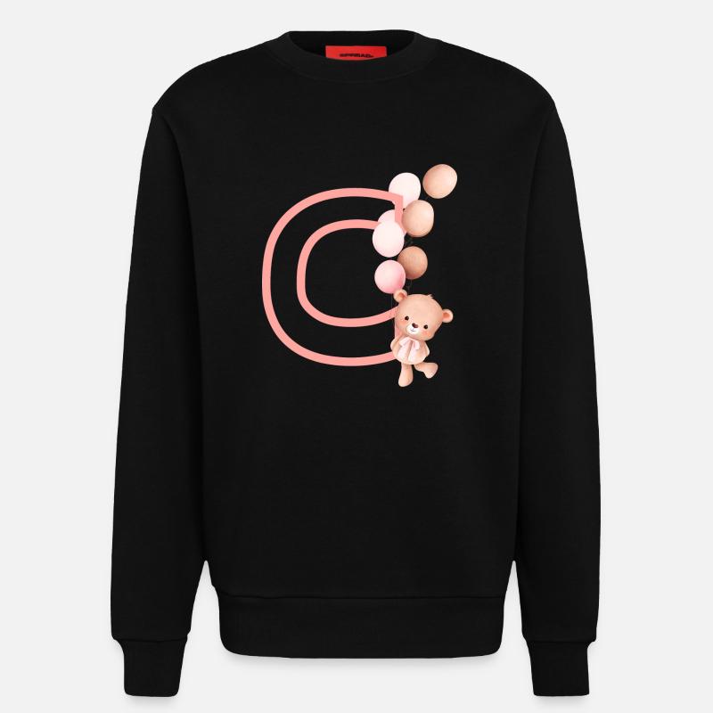 Buchstabe c rosa Bär - Sweatshirt - made by SPREAD  - SOLID BLACK