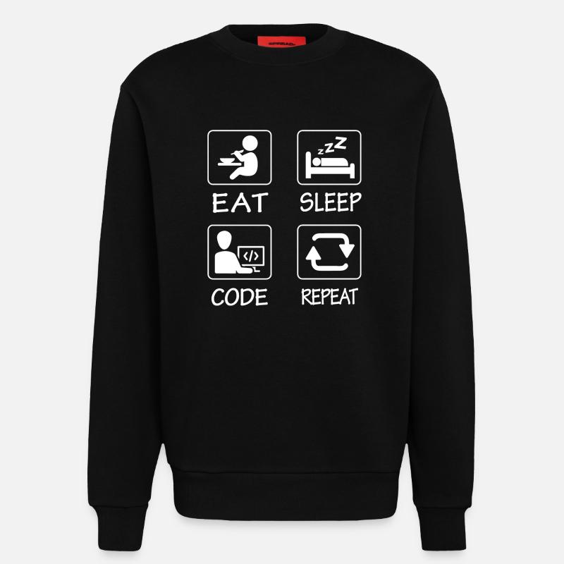 Eat Sleep Code Repeat - Sweatshirt - made by SPREAD  - SOLID BLACK
